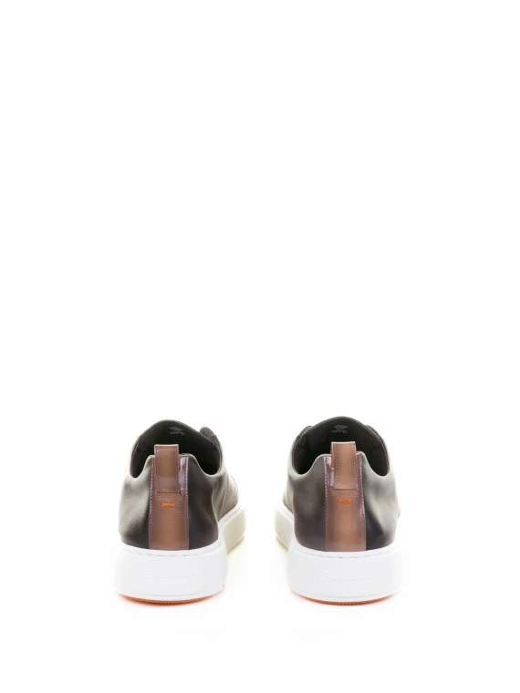 Brown Leather Slip On Sneaker
