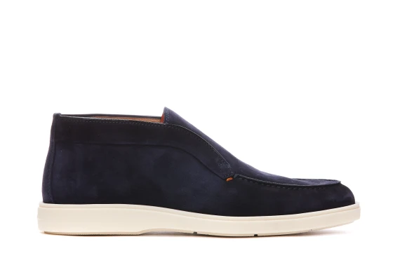 Blue suede desert boot Santoni