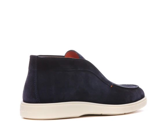 Blue suede desert boot Santoni