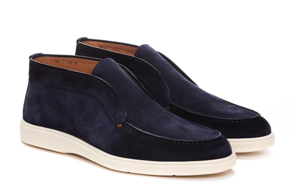Blue suede desert boot Santoni