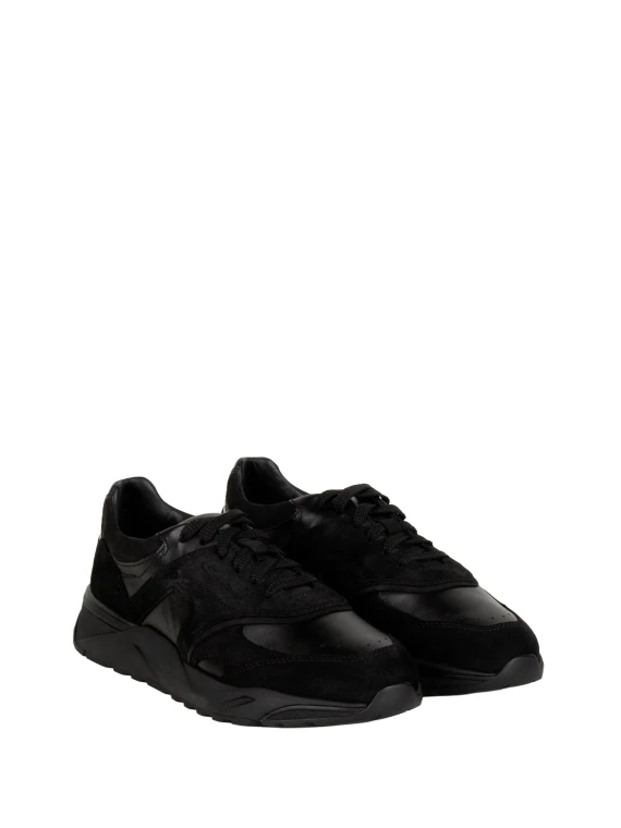 Innova black low-top sneakers in calf leather Santoni