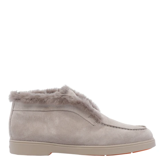 Stivaletti desert beige in camoscio Santoni