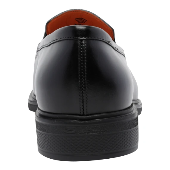Black penny loafers in leather Santoni