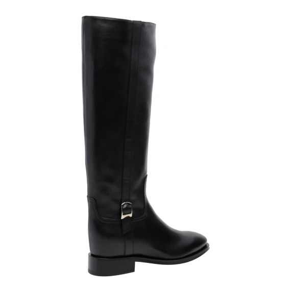 Black leather boot Santoni