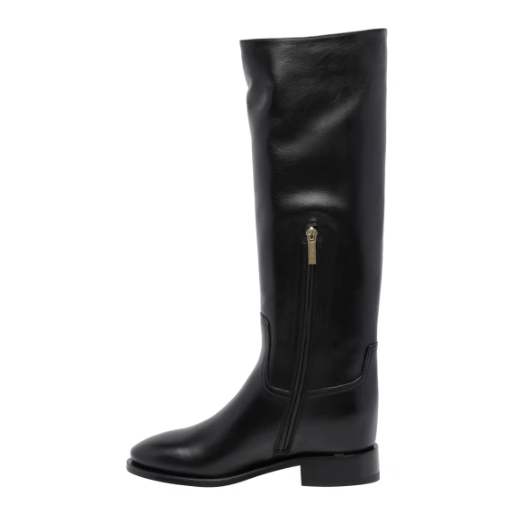 Black leather boot Santoni