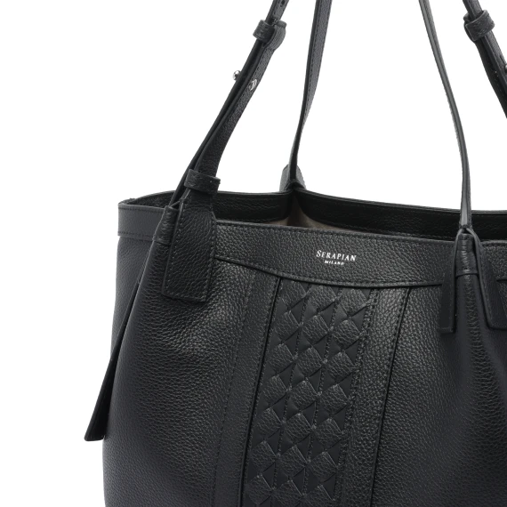 Borsa a tracolla Small Secret nera Serapian