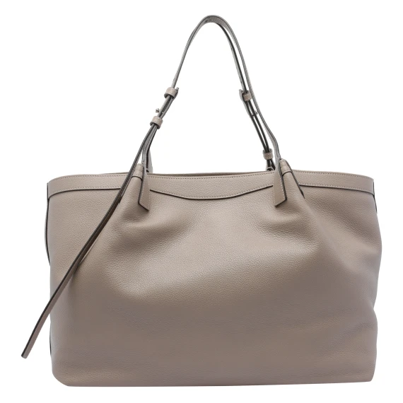 Borsa tote in pelle di vitello beige Serapian