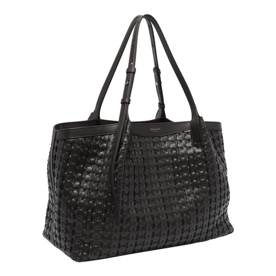 Borsa tote Secret Mosaico nera Serapian