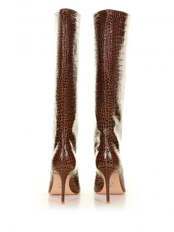 Denise boot in croco print leather