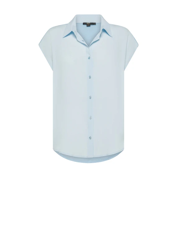 Camicia azzurra a maniche corte
