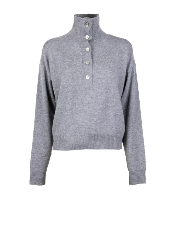 Maglia Con Bottoni Lana Cashmere