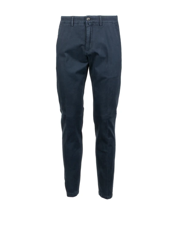 Pantalone blu uomo in cotone e lana
