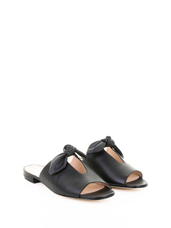 Status Black knotted nappa slipper