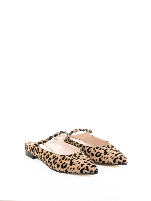 Leopard Suede Sabot