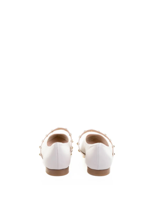Ballerina white leather with strap