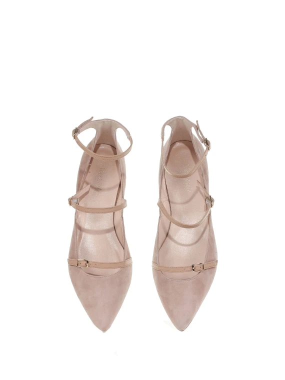 Ballerina in nappa con cinturini