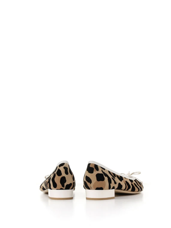 Animalier suede ballerina