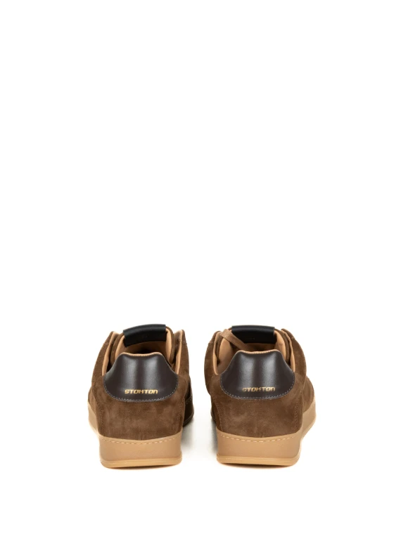 Sneakers uomo in pelle scamosciata marrone