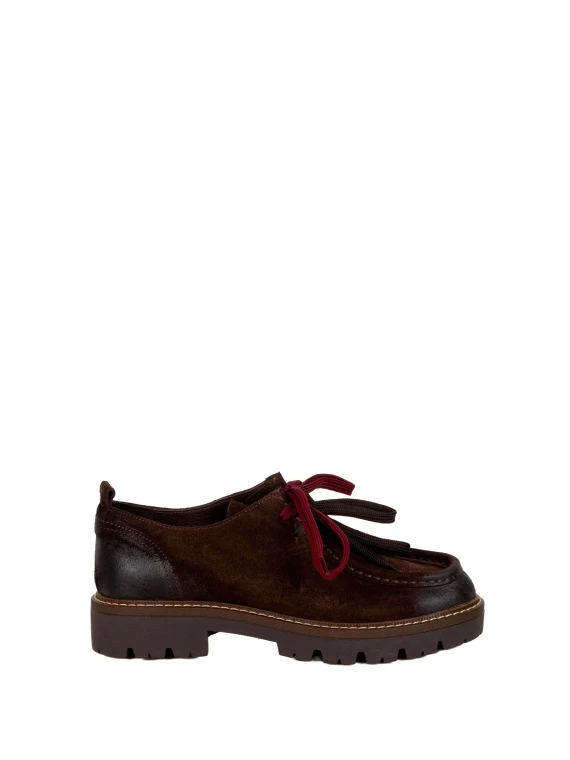 Scarpe basse stringate marrone scuro