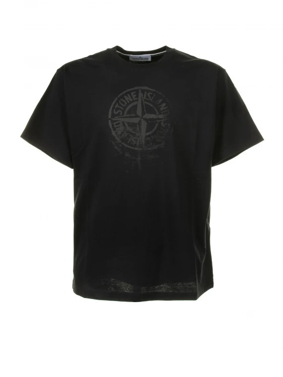 T-shirt nera con stampa logo