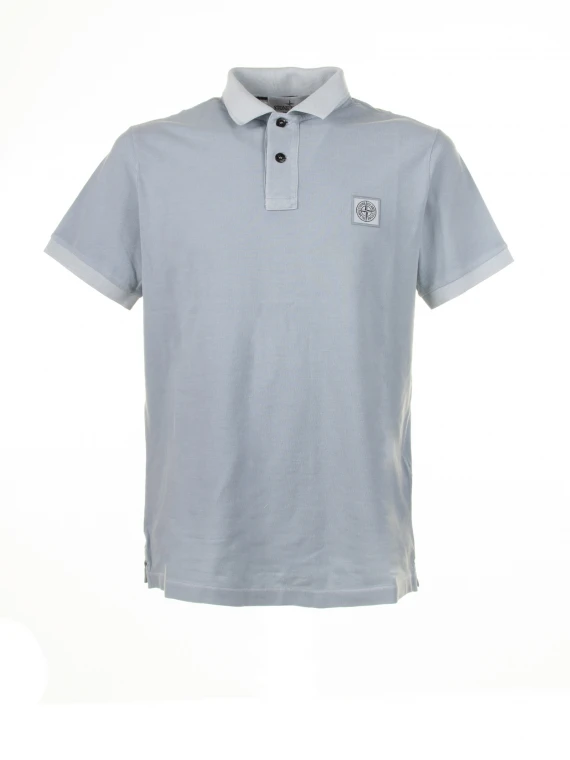 Polo a maniche corte celeste con logo - Taglia XXL - Stone Island