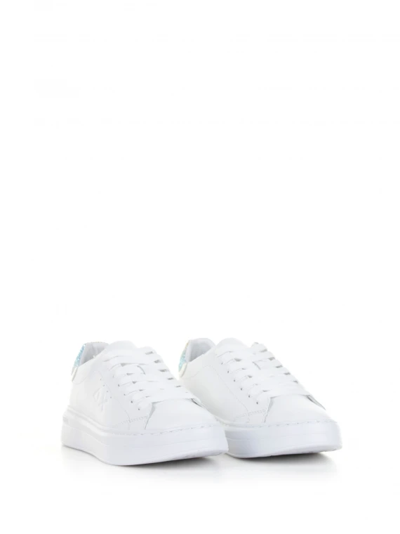 Sneaker Grace bianco argento in pelle