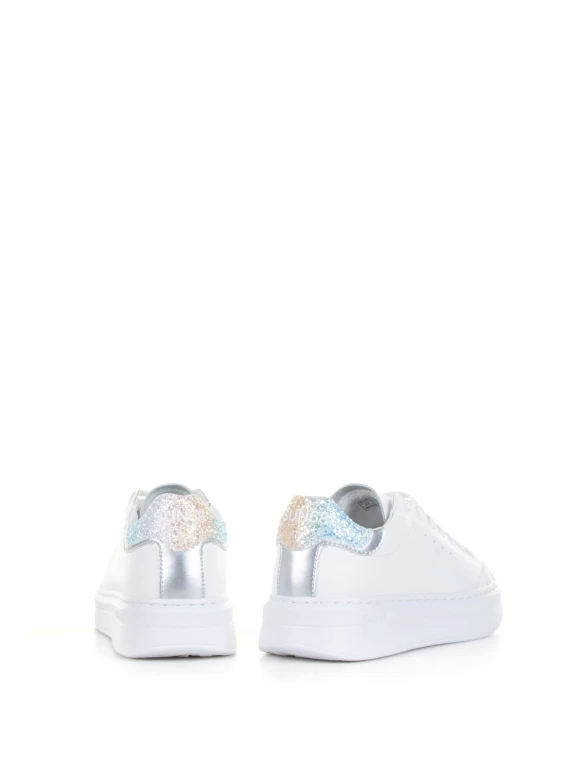 Sneaker Grace bianco argento in pelle