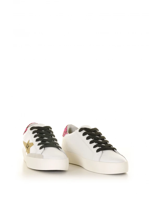 Katy sneaker in white gold leather