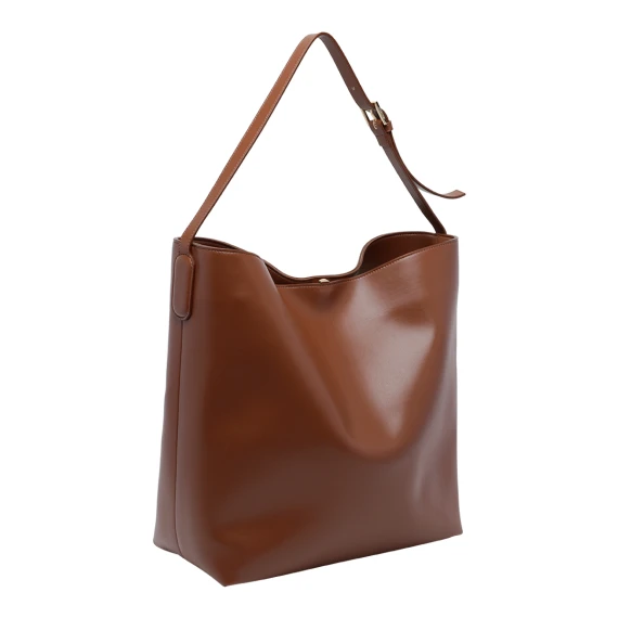 Borsa a tracolla marrone in pelle vegan THE MOIRE'
