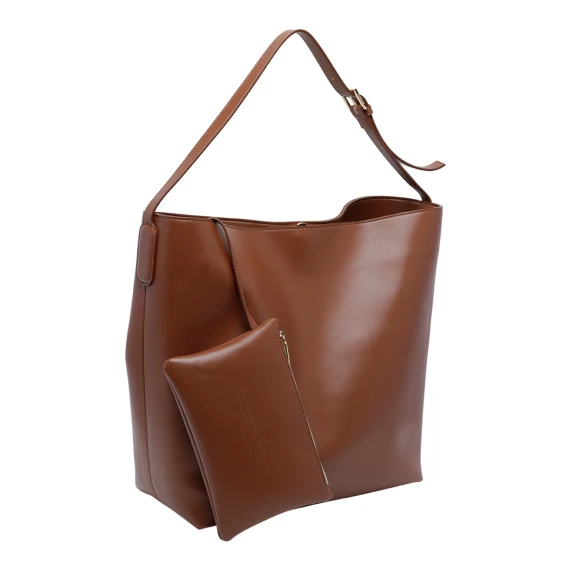 Borsa a tracolla marrone in pelle vegan THE MOIRE'