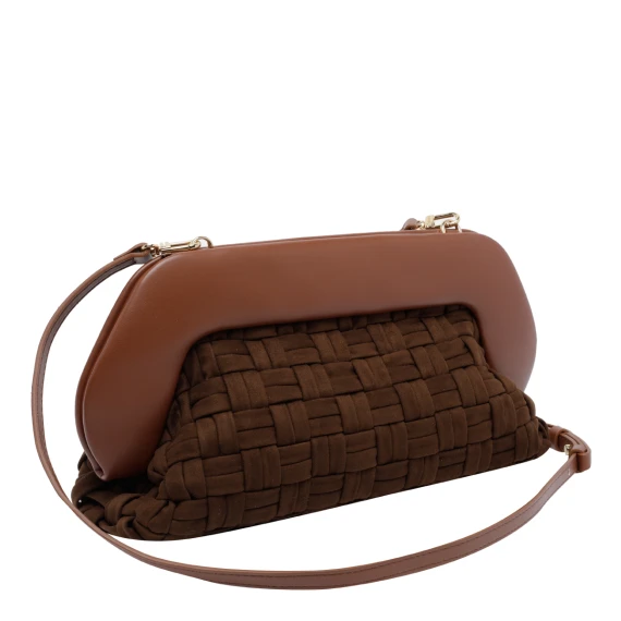 Brown Suede Bios Effect Clutch THE MOIRE'