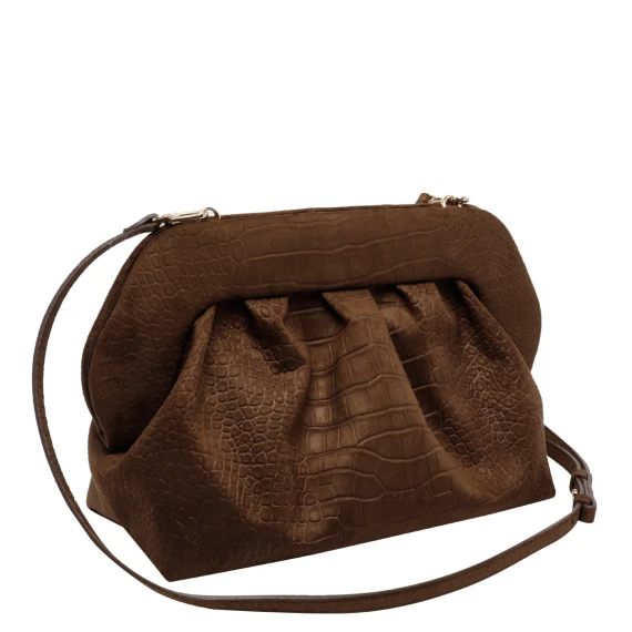 Brown Bios Suede Clutch THE MOIRE'