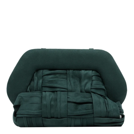 The Moirè Smokey Pine Green Bios Intreccio Pouch THE MOIRE'
