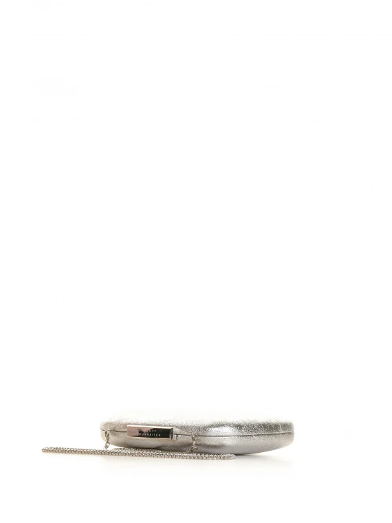 Pochette Aronia argento con tracolla
