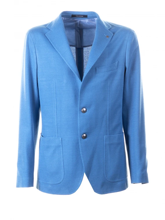 Single-breasted light blue jacket