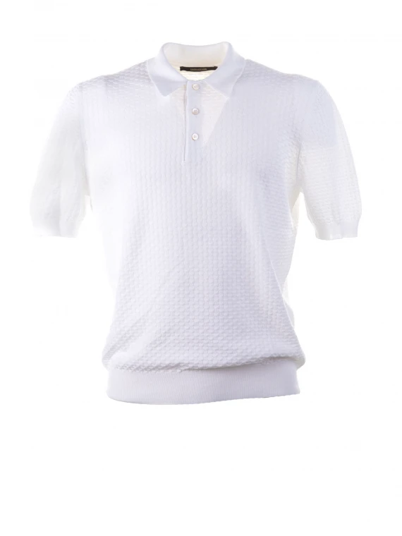 Short-sleeved polo shirt in light knit