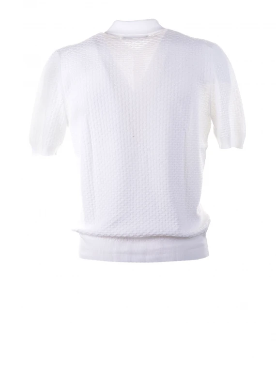 Short-sleeved polo shirt in light knit