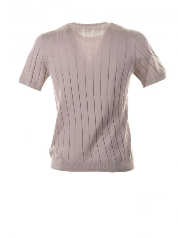 Beige lightweight knit T-shirt