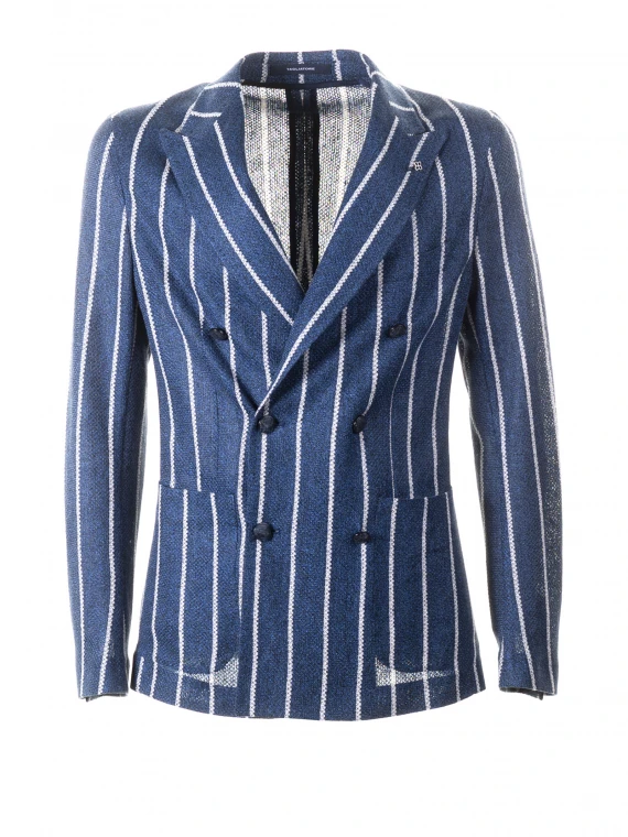 Striped double-breasted jacket
