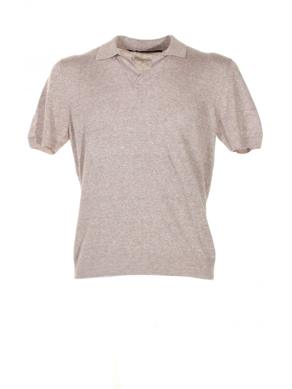 Short-sleeved polo shirt in cotton