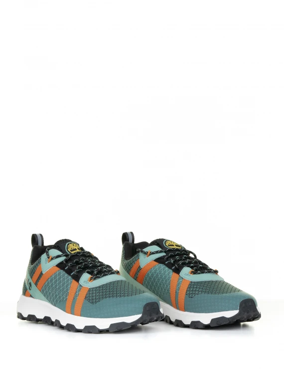 Green orange mesh sneaker