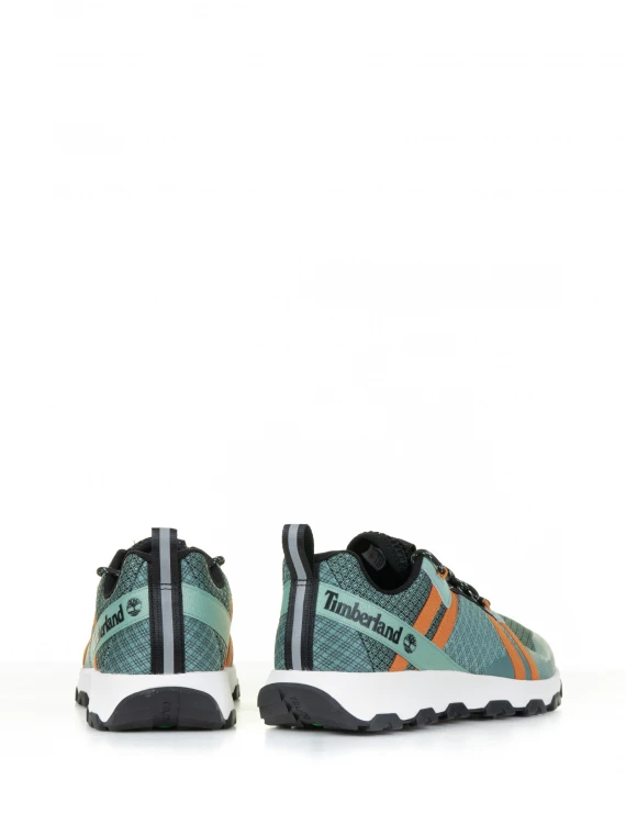 Green orange mesh sneaker