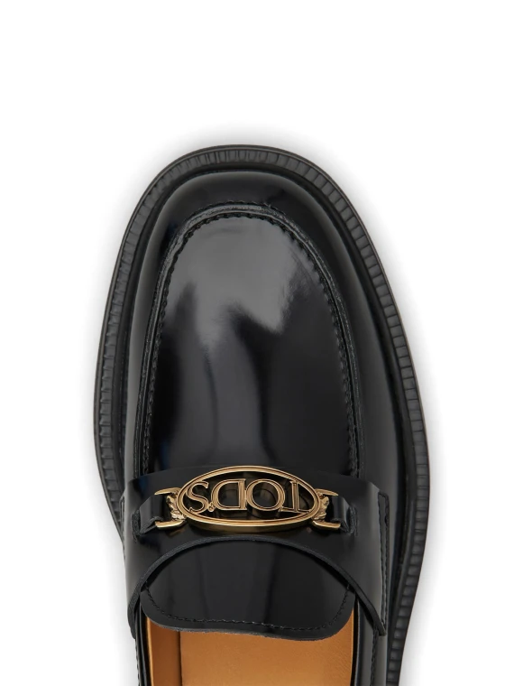Mocassino in pelle di vitello nera Tod's
