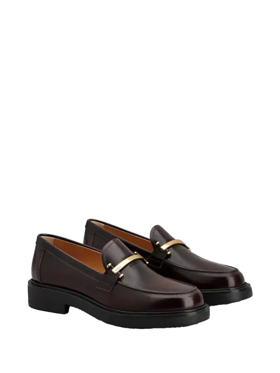 Mocassino bordeaux con dettaglio metallico Tod's