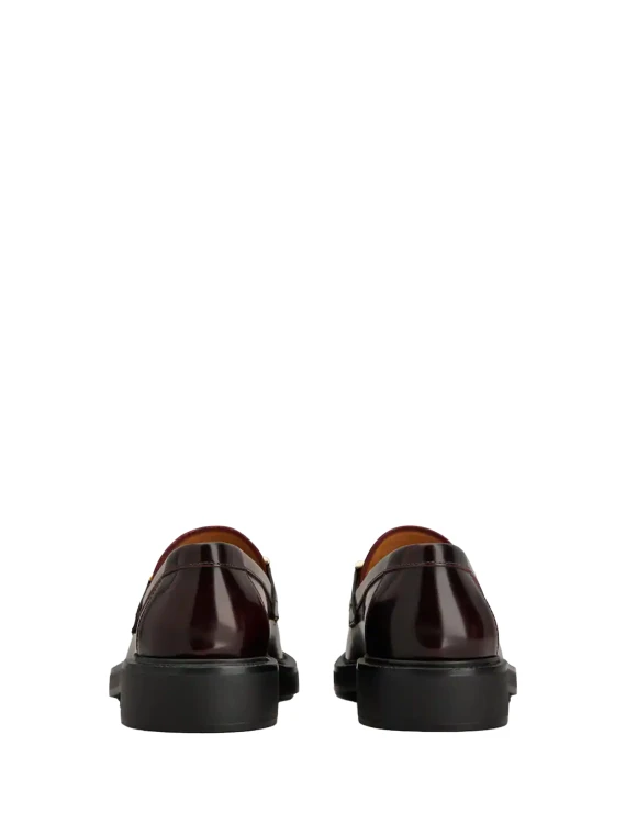 Mocassino bordeaux con dettaglio metallico Tod's