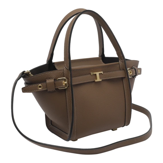 T Signature Mini Leather Shopping Bag