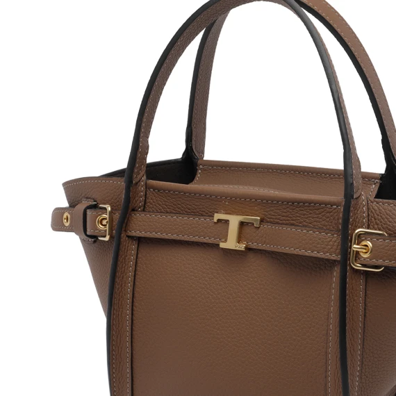 T Signature Mini Leather Shopping Bag