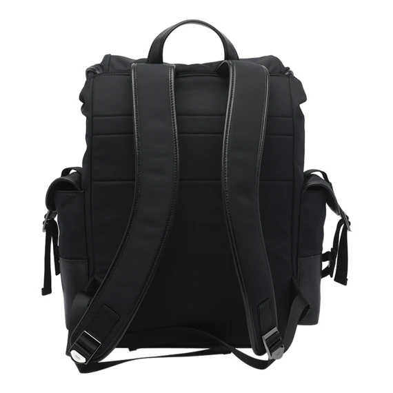 Backpack in Fabric and Medium Leather