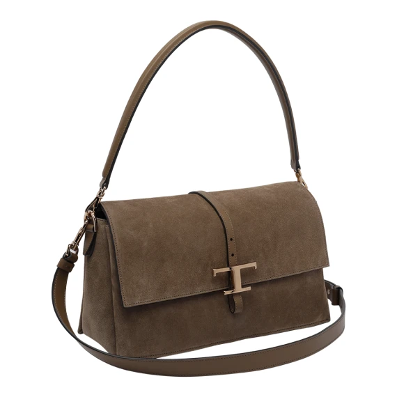 Flap T-Timeless Suede Small Shoulder Bag