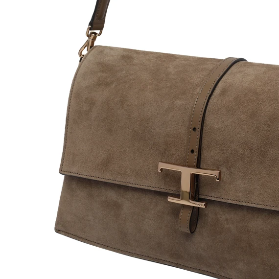 Flap T-Timeless Suede Small Shoulder Bag